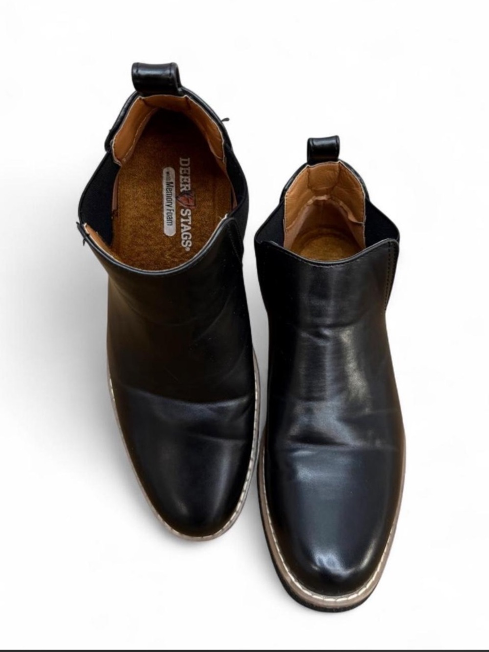 Deer Stags Zane Men's Chelsea Boots Size 5M Black Memory Foam